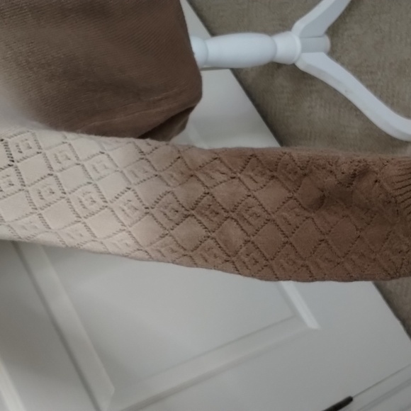 Jardin by Macris Brown cream ombre sweater with vented long sleeves l-xl - Picture 4 of 12